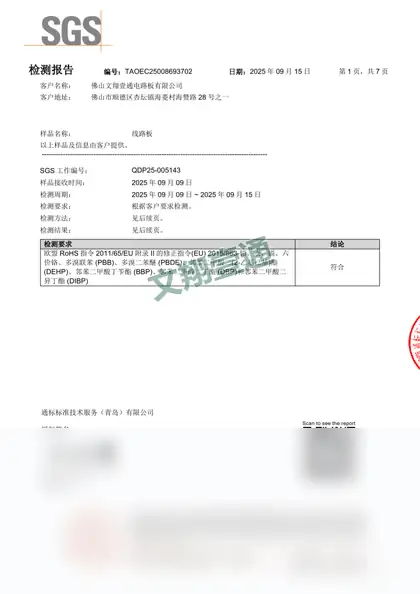 SGS RoHS检测报告